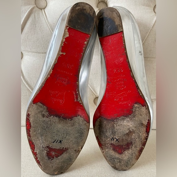 Louboutin Silver Wedge Heels IT 38.5 or US 8 - Picture 6 of 10